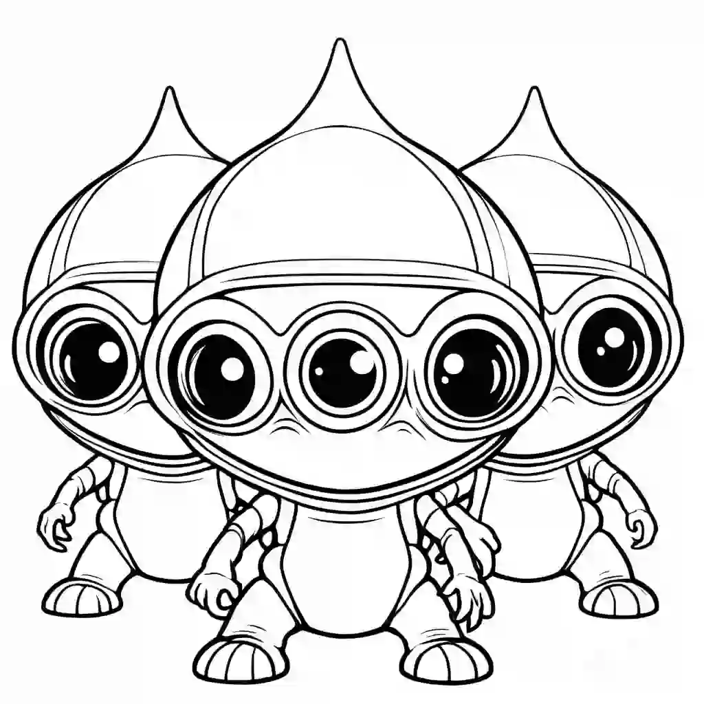 Three-Eyed Aliens coloring pages